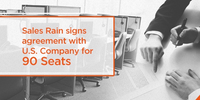 Sales Rain signs agreement with a U.S. Company for 90 Seats