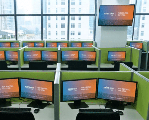 professionals work from a co-working space in BGC
